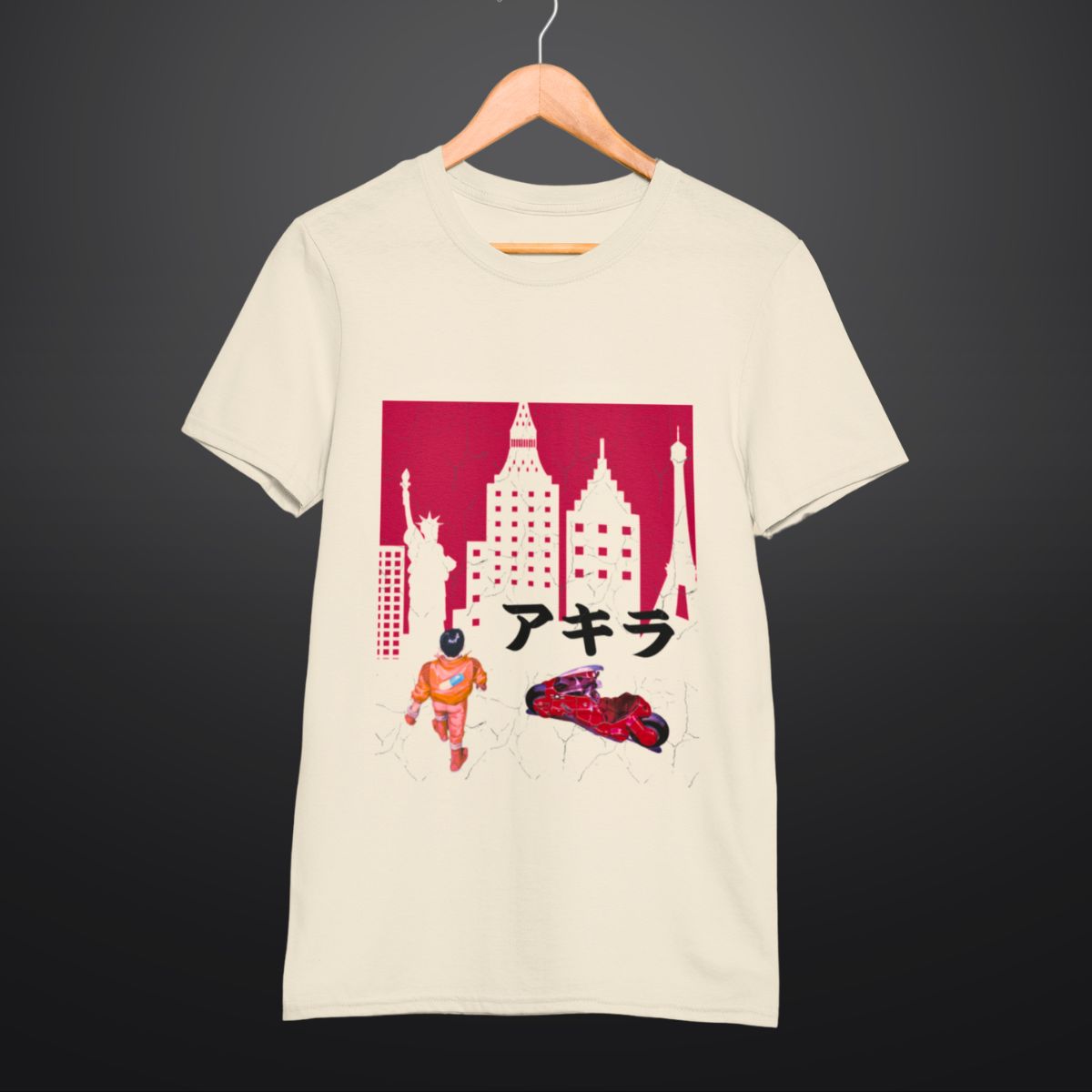 Akira Anime T Shirt For Men in Beige