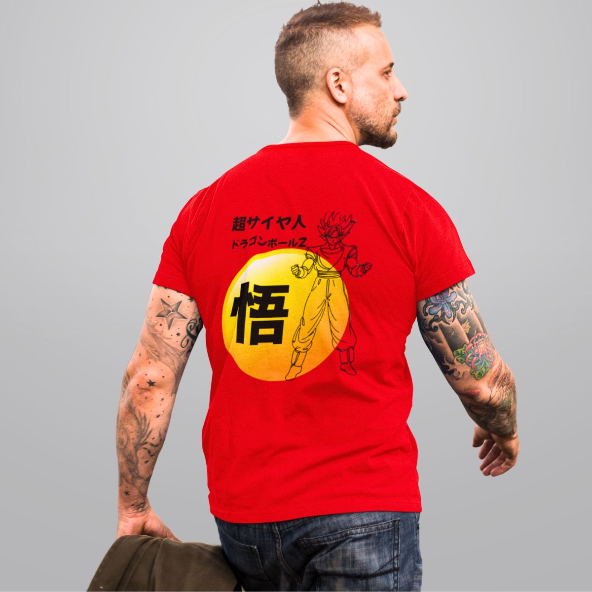 Dragon Ball Z Goku Anime T Shirt for Men in Red
