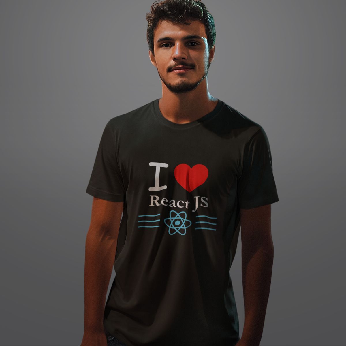 React JS Coding T Shirt for Men in Black