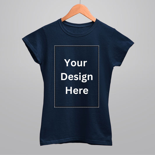 Custom T Shirt for Women in Navy