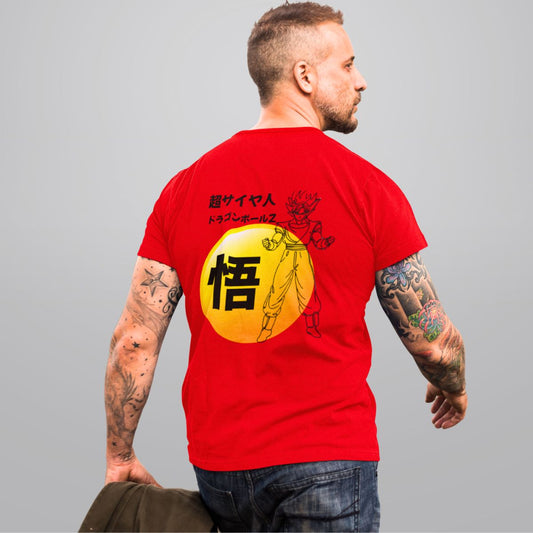 Dragon Ball Z Goku Anime T Shirt for Men in Red