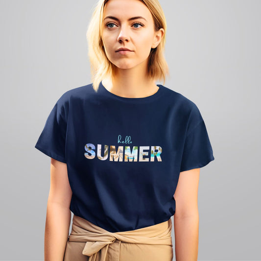 Summer T Shirt for Women in Navy