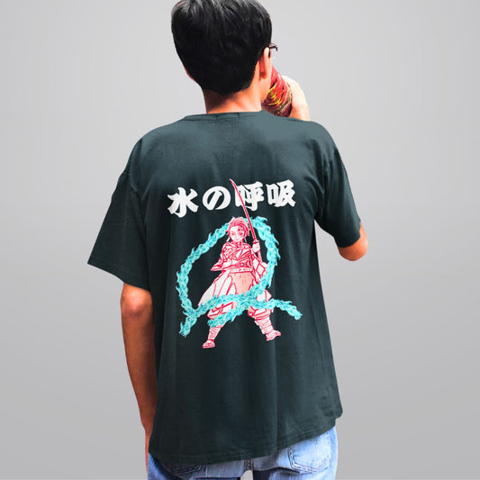 Demon Slayer Anime T Shirt for Men in Jade