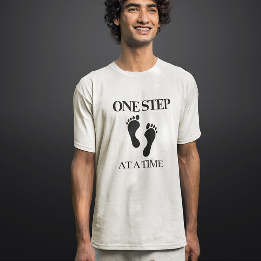 One Step at a Time Motivational T-Shirt for Men