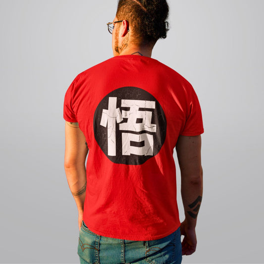 Dragon Ball Z Goku Power Symbol Anime T Shirt For Men in Red