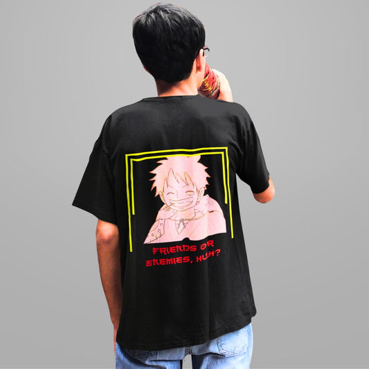 One Piece Luffy Anime T Shirt for Men in Black