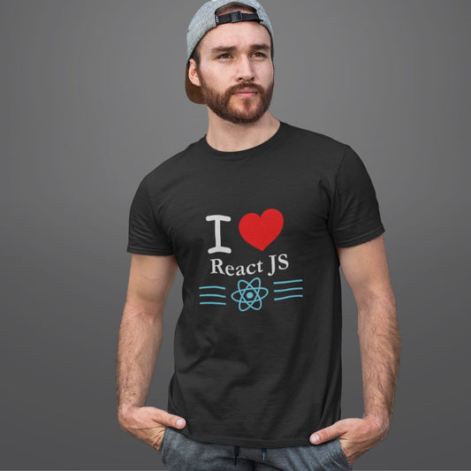 React JS Coding T Shirt for Men in Black