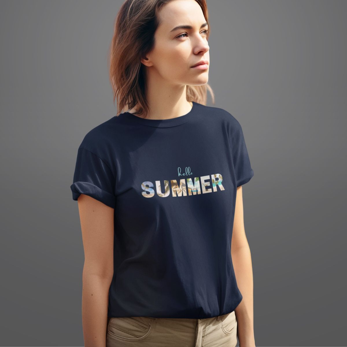 Summer T Shirt for Women in Navy