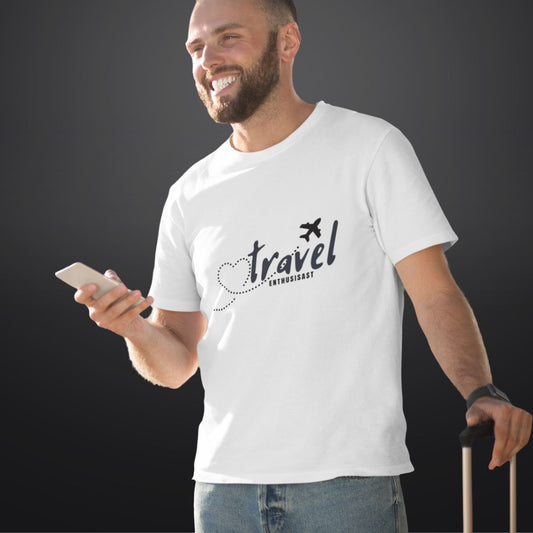 Travel T Shirt for Men in White